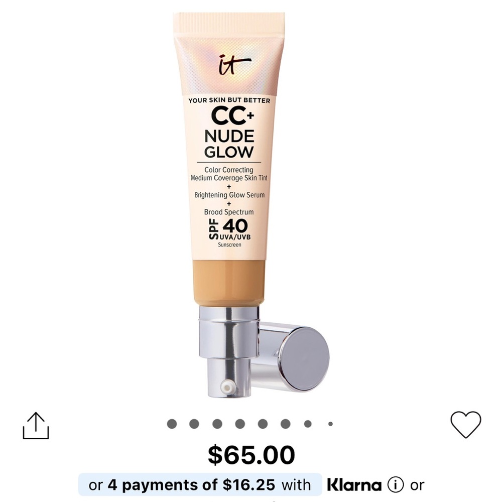 Brand new IT Cosmetics CC+ Nude Glow Cream - Brightening Glow Serum